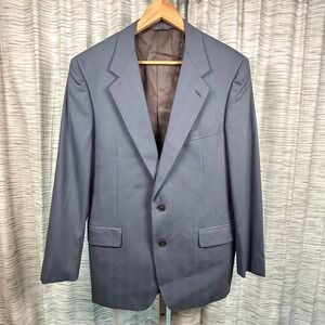 Venezia Sport Coat Blue Mens Size 50 R 100% Virgin‎ Wool Pinstripe Italy
